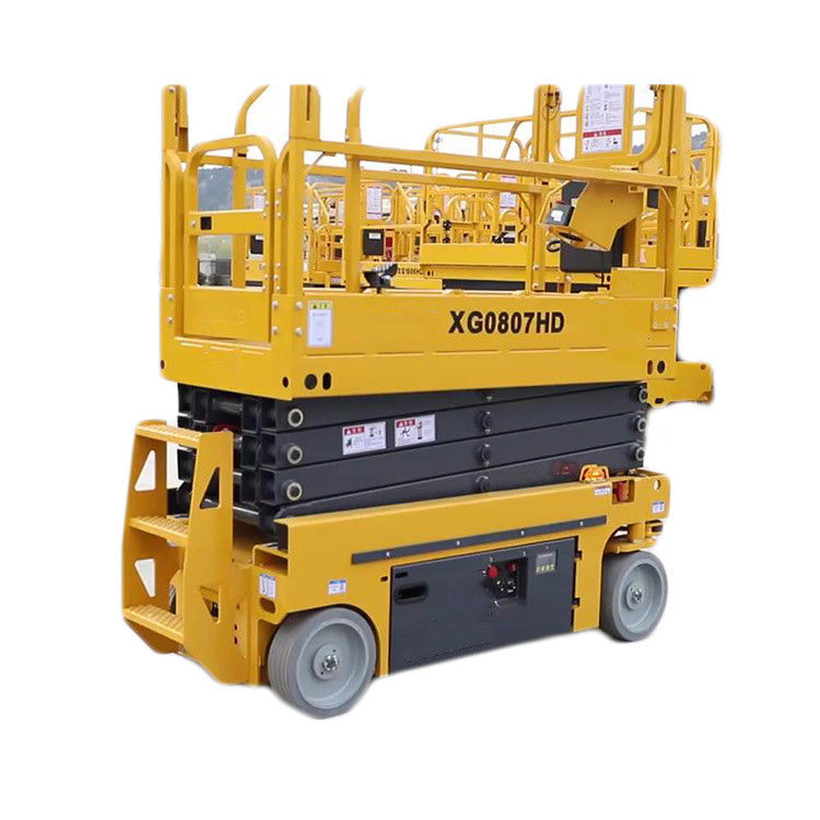 12 m elektrische Plattform Schere Lift mit Aufzugsmechanismus und Tisch Größe 2277x1120mm