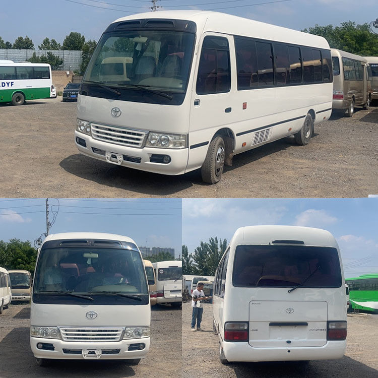 30-Sitzer Toyota Coaster Bus mit Doppelkreisluftbremse und hoher Geschwindigkeit von 69 Km/h