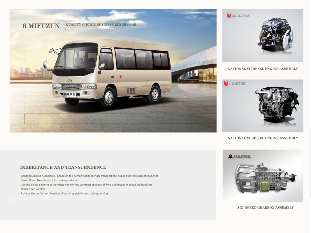 5300 kg G.V.W. 6M Achterbahnbus mit Dieselmotor und 7.00R16LT Reifen für den Passagierverkehr